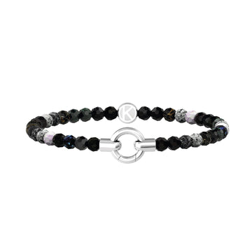 Bracciale con pietre Kidult By You donna acciaio con agata nera striata 732203-1