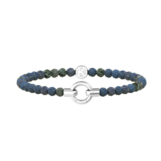 Bracciale con pietre Kidult By You donna acciaio con agata azzurro striata 732204-1