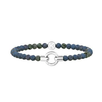 Bracciale con pietre Kidult By You donna acciaio con agata azzurro striata 732204-1