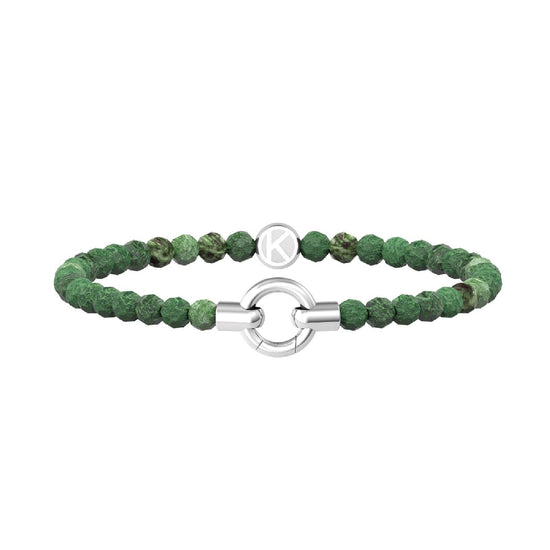 Bracciale con pietre Kidult By You donna acciaio con agata verde striata 732205-1