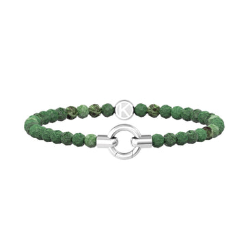 Bracciale con pietre Kidult By You donna acciaio con agata verde striata 732205-1