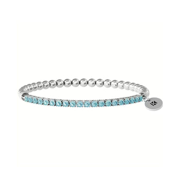 Bracciale elastico tennis donna Kidult Energy Stone in acciaio zirconi azzurri 3mm 732208-1