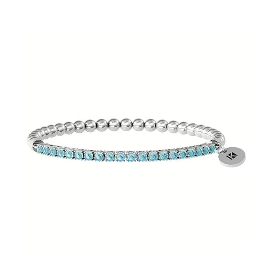 Bracciale elastico tennis donna Kidult Energy Stone in acciaio zirconi azzurri 3mm 732208-1