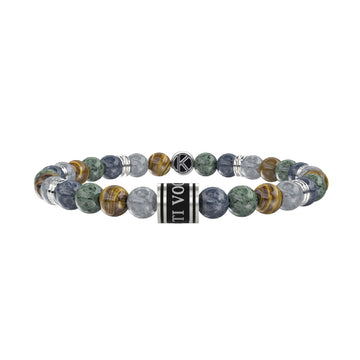 Bracciale elastico da uomo Kidult Family in acciaio con pietre multicolor "Ti voglio bene" 732272-1