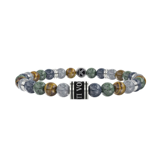 Bracciale elastico da uomo Kidult Family in acciaio con pietre multicolor "Ti voglio bene" 732272-1