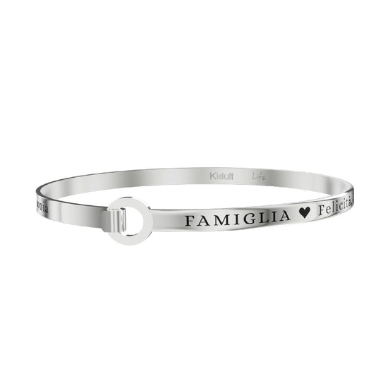 Bracciale rigido donna Kidult Family acciaio con cuore e scritta "Famiglia...Armonia" 732282-1