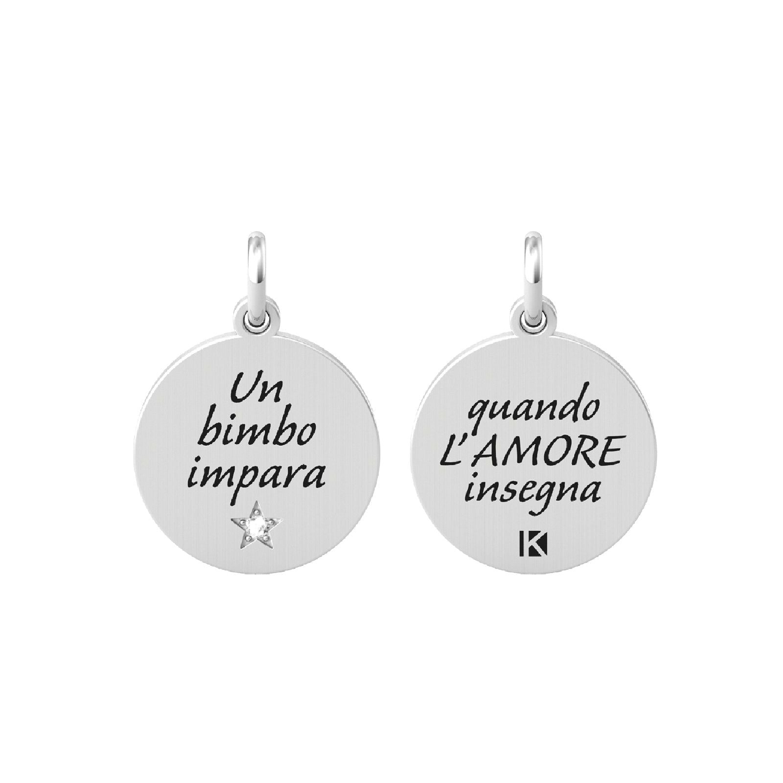 Charm Kidult By You donna acciaio con frase sui bimbi 741003-1