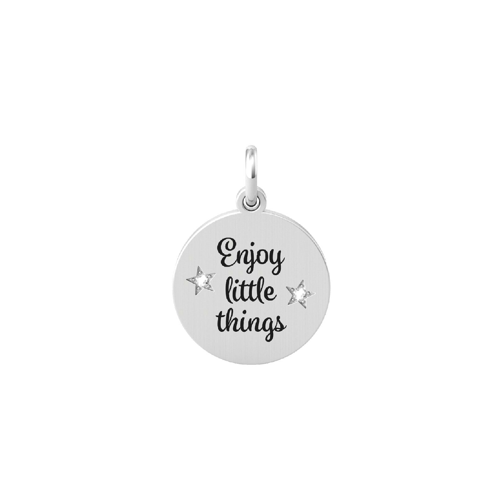 Charm Kidult By You donna acciaio due stelle con cristalli e frase motivazionale 741014-1