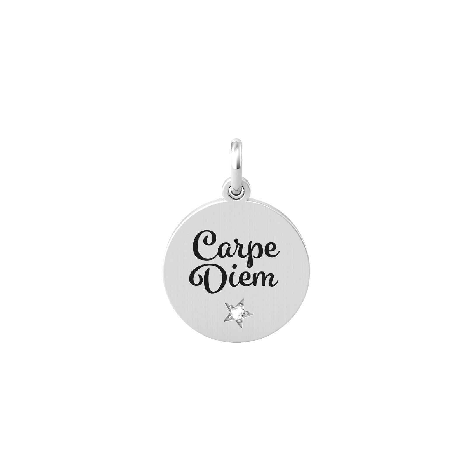 Charm Kidult By You donna acciaio stella con cristallo e frase "Carpe Diem" 741015-1