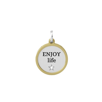 Charm Kidult By You donna acciaio e pvd giallo con stella e "Enjoy life" 741020-1
