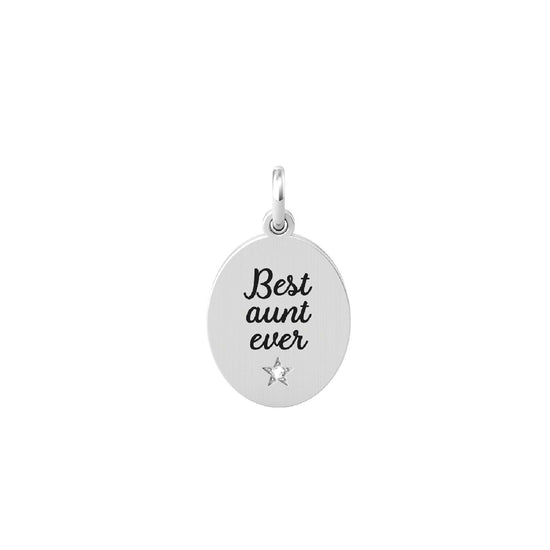 Charm Kidult By You donna acciaio stella con cristallo e frase per la zia 741034-1