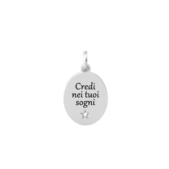 Charm Kidult By You donna acciaio stella con cristallo e frase sui sogni 741035-1