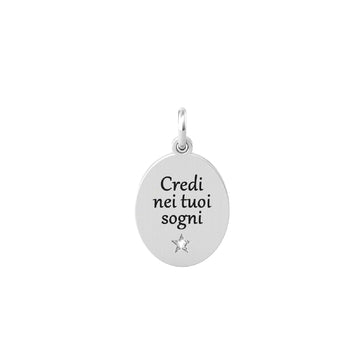 Charm Kidult By You donna acciaio stella con cristallo e frase sui sogni 741035-1