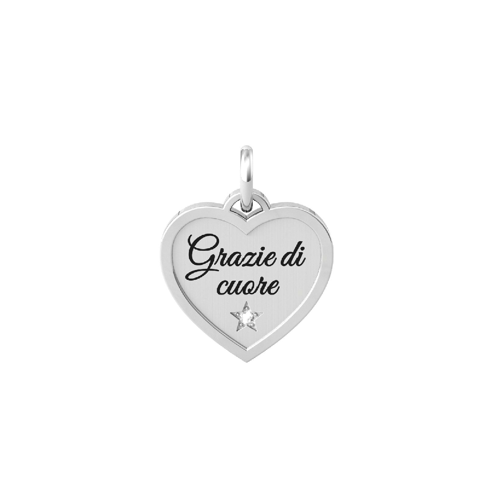 Charm Kidult By You donna acciaio a cuore per ringraziamenti con stella 741037-1