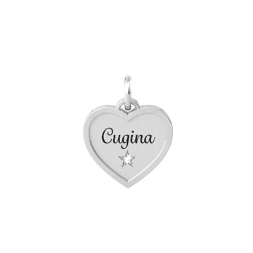 Charm Kidult By You donna acciaio a cuore per cugina con stella con cristallo 741039-1