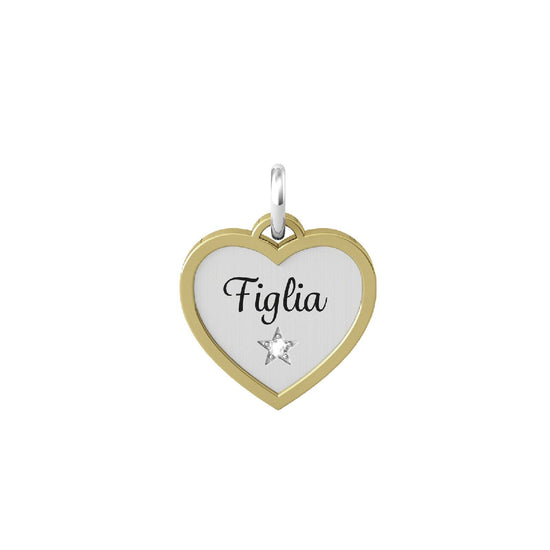 Charm Kidult By You donna acciaio e pvd giallo a cuore per una fliglia con stella 741042-1