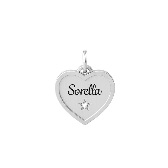 Charm Kidult By You donna acciaio a cuore per una sorella con stella 741043-1
