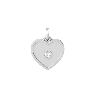 Charm Kidult By You donna acciaio a cuore con cuoricino con cristallo 741044-1