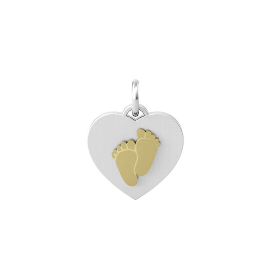 Charm Kidult By You donna acciaio a cuore con due piedini in pvd giallo 741045-1