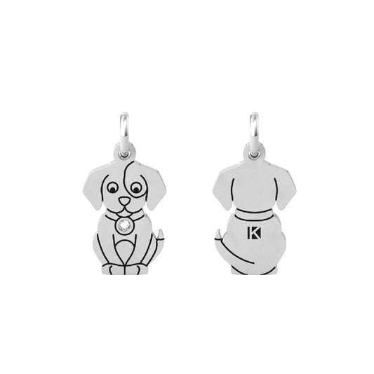 Charm Kidult By You donna acciaio a forma di cane con cristallo 741051-1
