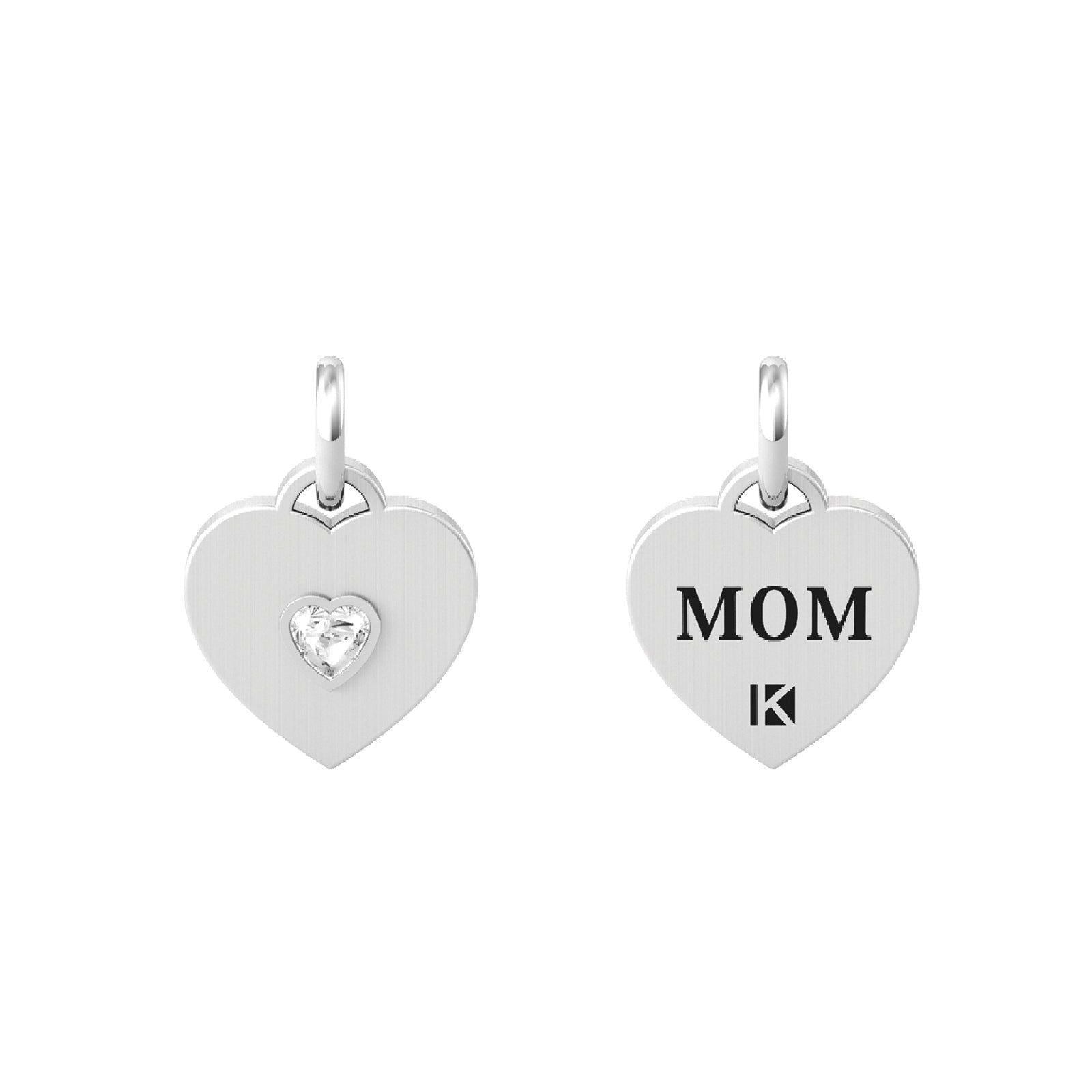Charm Kidult By You donna acciaio a cuore con scritta "Mum" sul retro 741055-1