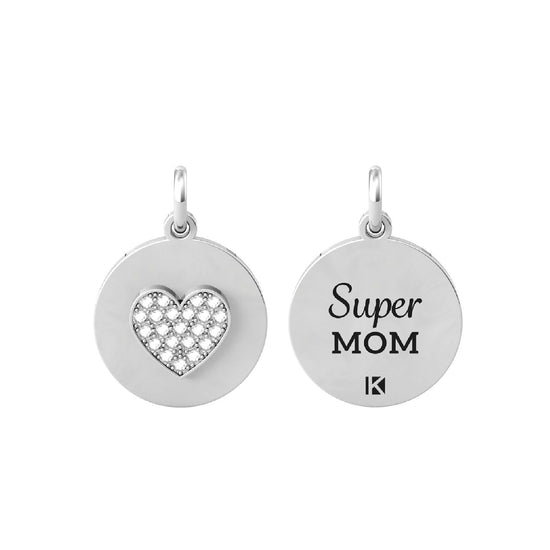 Charm Kidult By You donna acciaio cuore con cristalli e frase per la mamma 741058-1