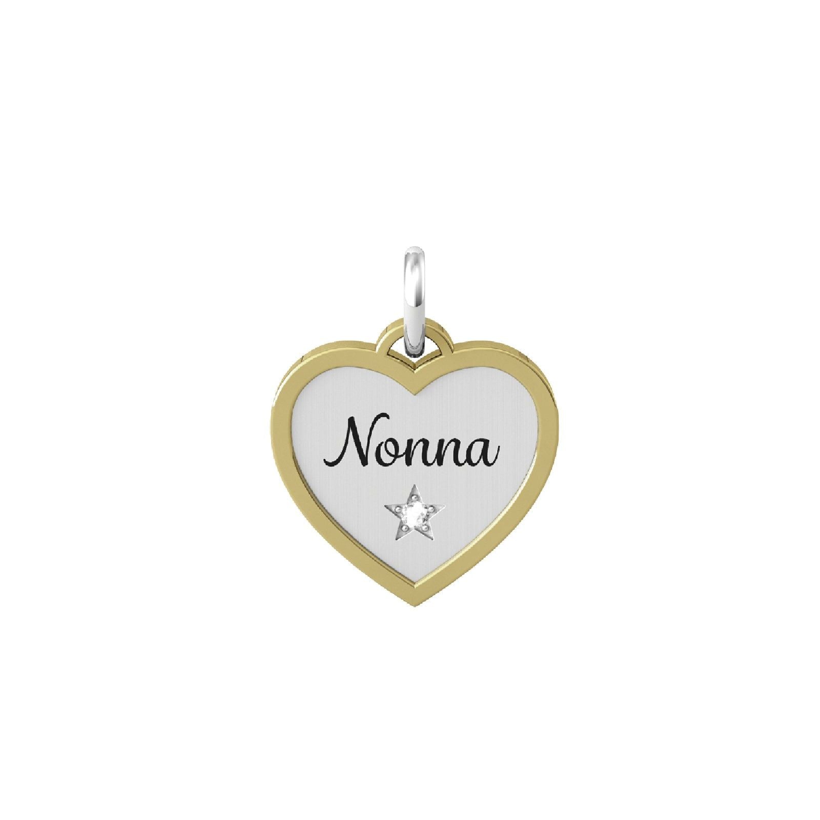 Charm Kidult By You donna acciaio e pvd giallo a cuore per la nonna 741068-1