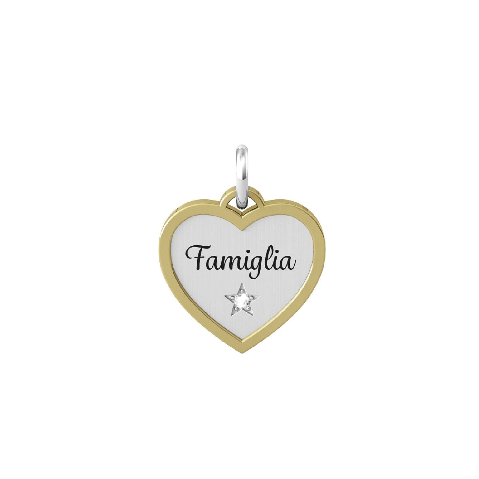 Charm Kidult By You donna acciaio e pvd giallo a cuore per la famiglia 741069-1