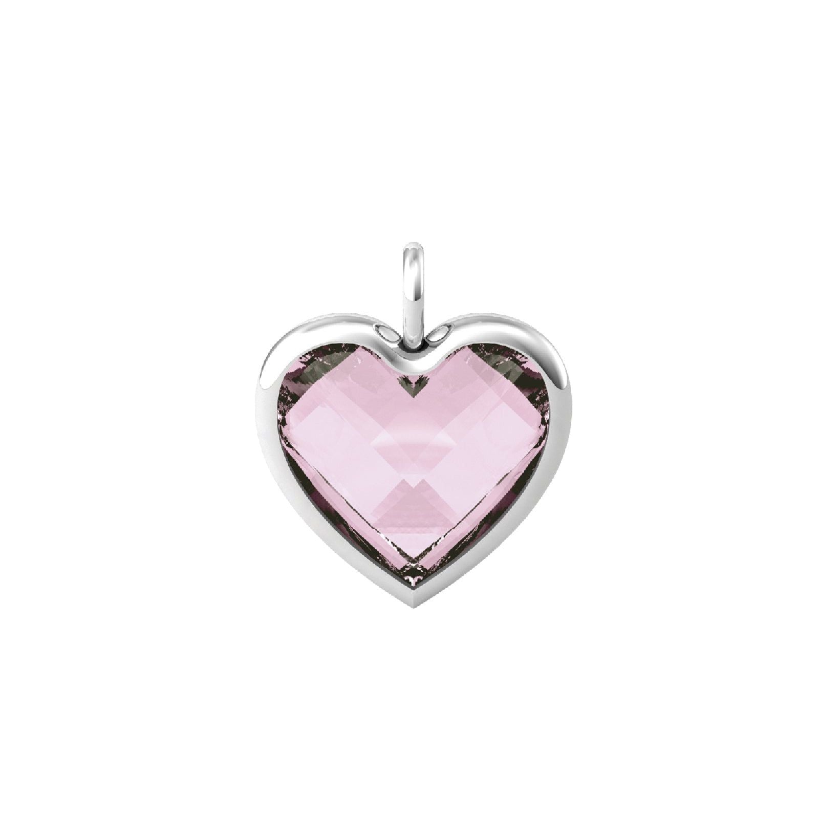Charm Kidult By You donna acciaio a cuore con glass rosa 741087-1