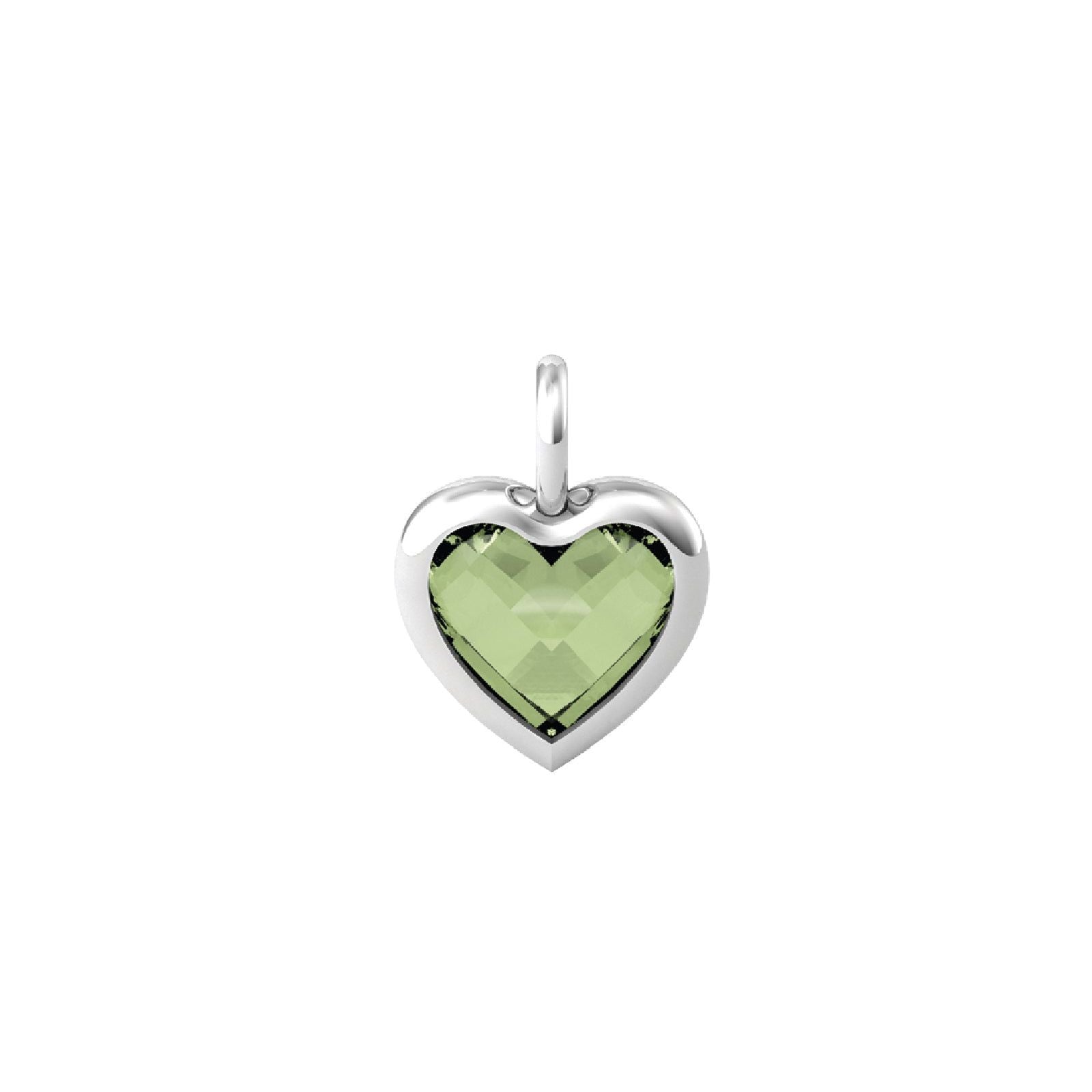 Charm Kidult By You donna acciaio a cuore piccolo con glass verde 741094-1