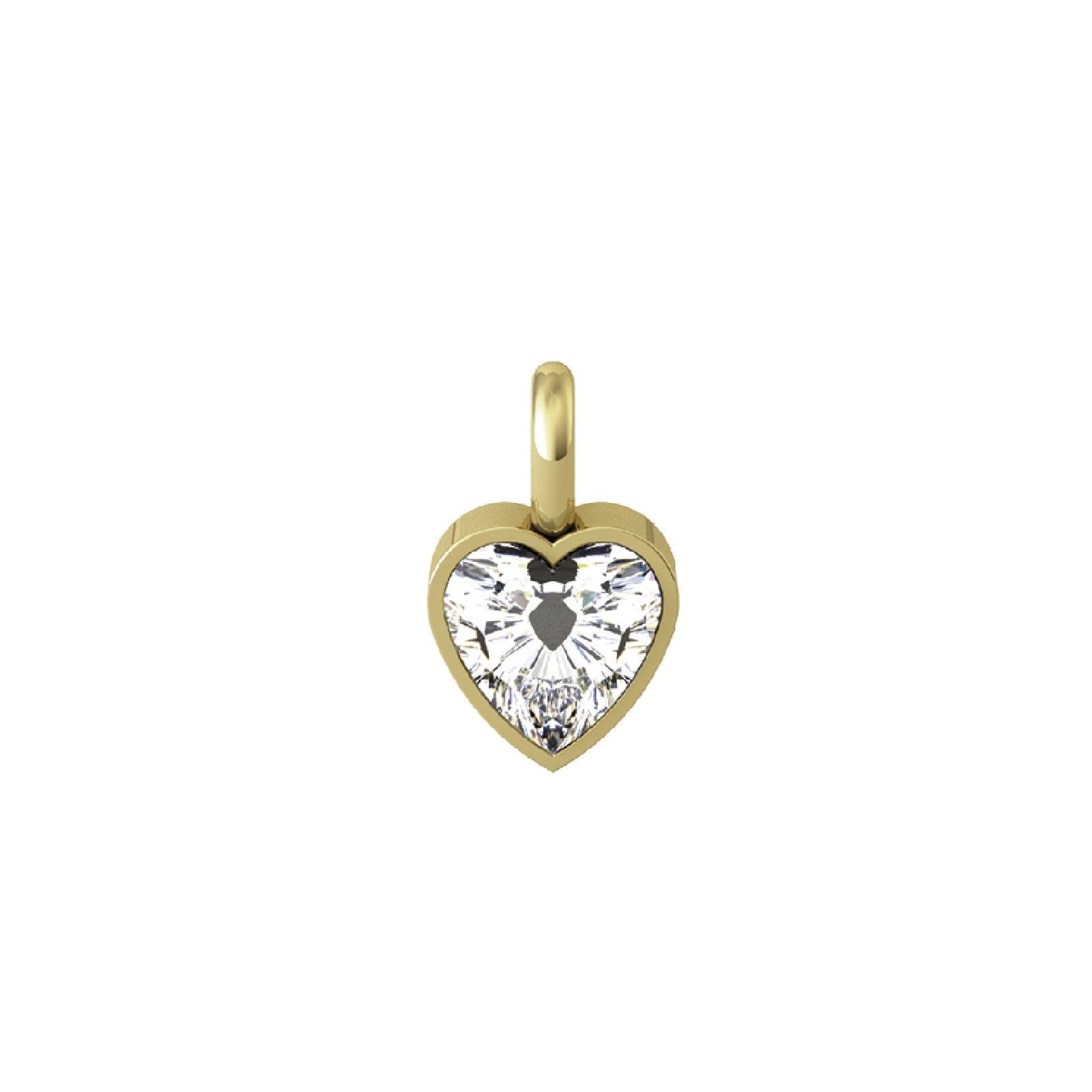 Charm Kidult By You donna acciaio dorato a cuore con zircone bianco 741128-1