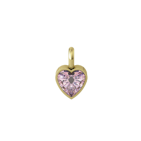 Charm Kidult By You donna acciaio dorato a cuore con zircone rosa 741131-1