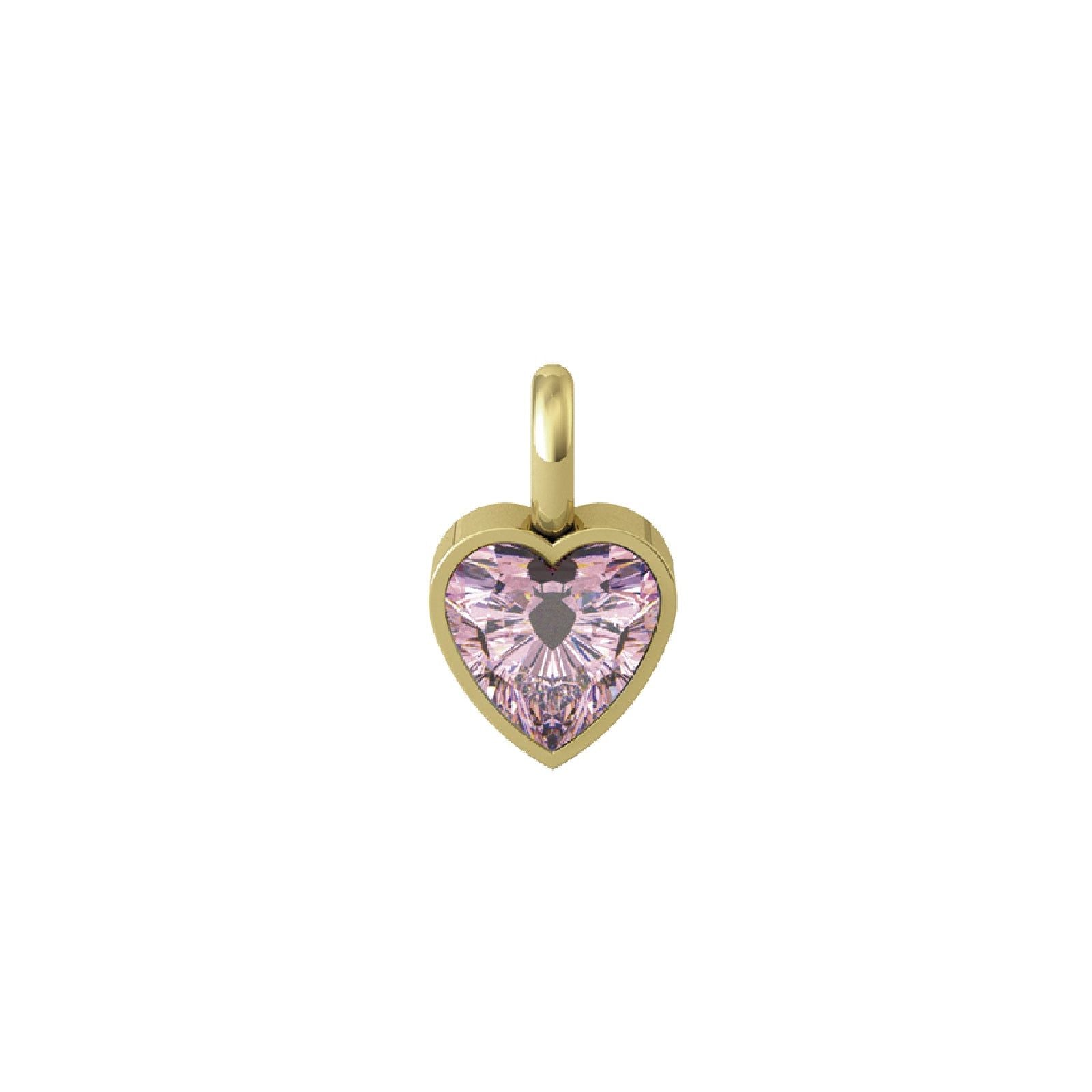Charm Kidult By You donna acciaio dorato a cuore con zircone rosa 741131-1