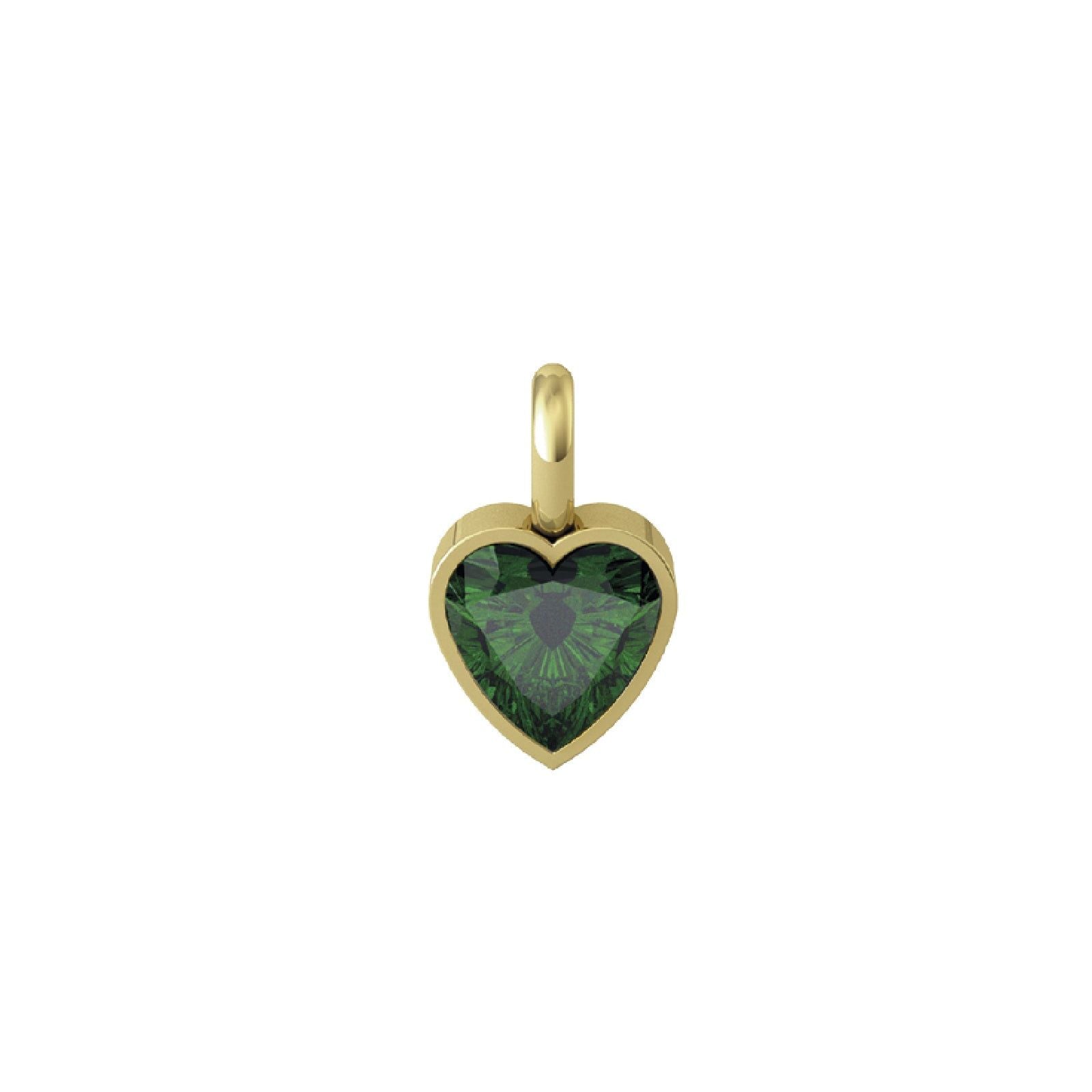 Charm Kidult By You donna acciaio dorato a cuore con zircone verde 741132-1