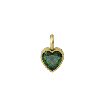 Charm Kidult By You donna acciaio dorato a cuore con zircone verde 741132-1