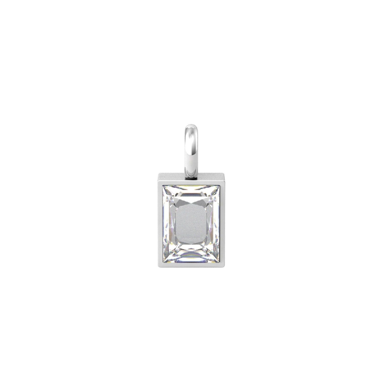 Charm Kidult By You donna acciaio con zircone bianco rettangolare 741134-1
