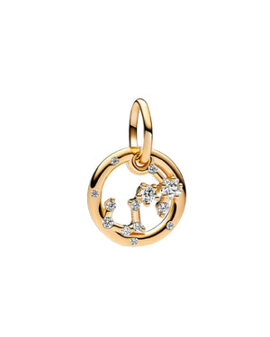 Charm da donna della collezione Pandora Moments in argento placcato in Oro 14K della costellazione dello scorpione con zirconi 762710C01