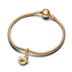 Charm pendente della collezione Pandora Moments da donna con unicorno a dondolo e zirconi incastonati a stella 762978C01