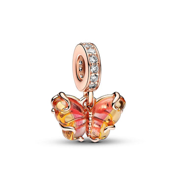 Pendente Farfalla Vetro di Murano Arancione e Rosa 782698C01-1
