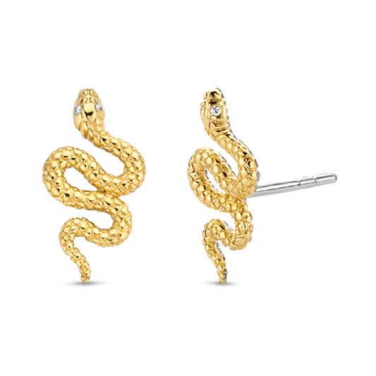Orecchini lobo donna TI SENTO Milano in argento dorato a serpente 7826SY-1