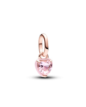 Charm da donna Pandora ME in lega metallica placcata oro rosa 14k con un cristallo artificiale rosa a forma di cuore 783042C01