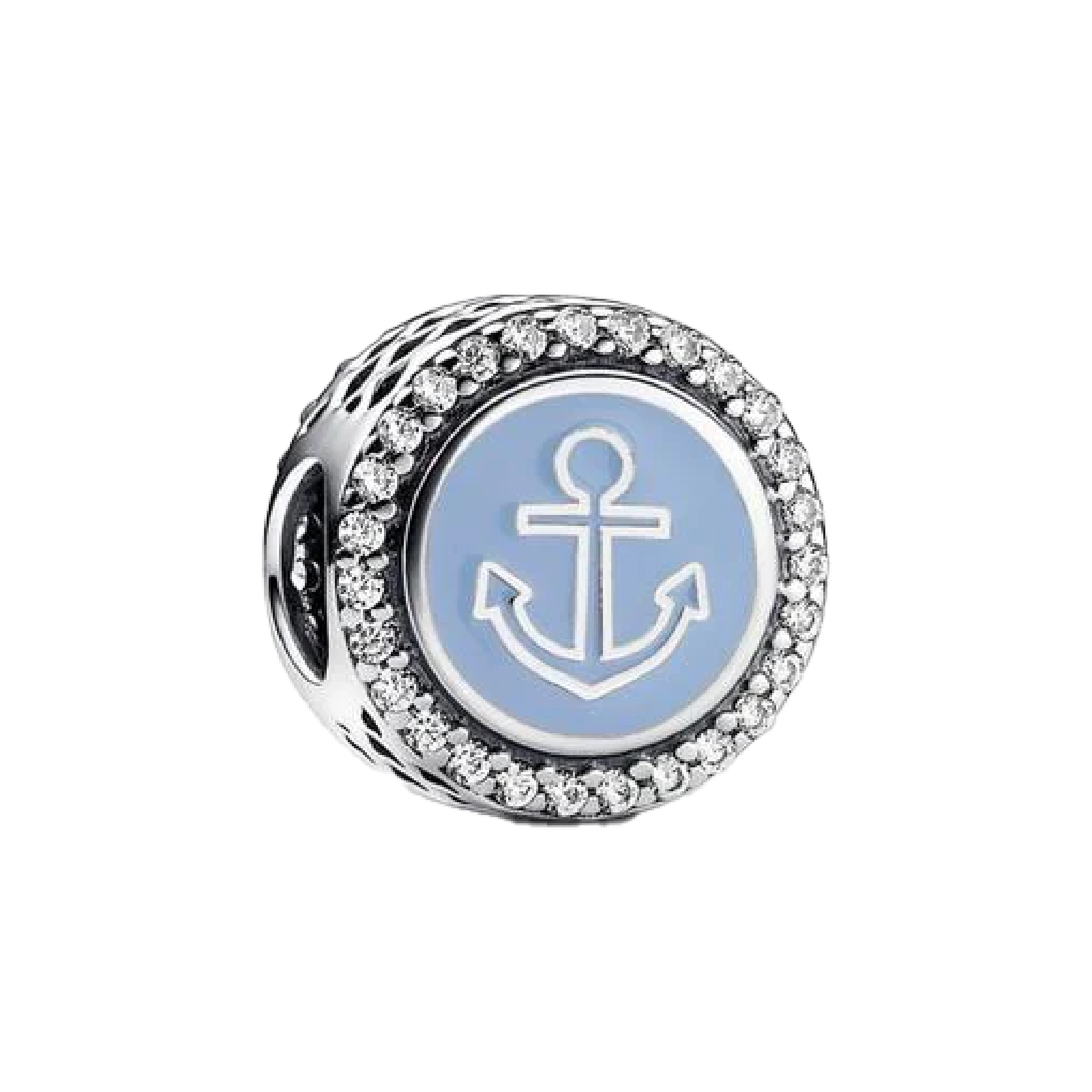Charm Pandora in argento 925 e smalto azzurro con zirconi 792016CZ