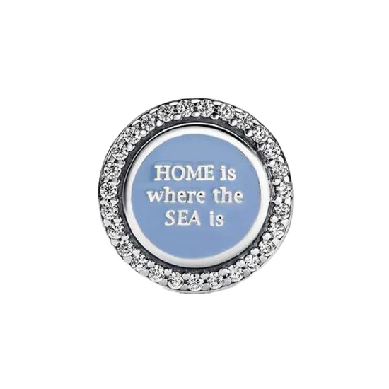 Charm Pandora in argento 925 e smalto azzurro con zirconi 792016CZ