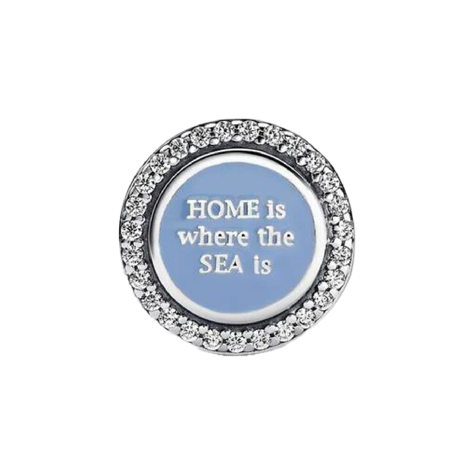 Charm Pandora in argento 925 e smalto azzurro con zirconi 792016CZ