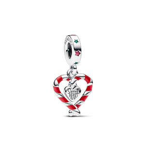Charm pendente della collezione Pandora Moments da donna a forma di cuore composto da bastoncini di zucchero 792822C01
