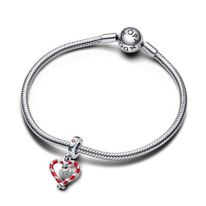 Charm pendente della collezione Pandora Moments da donna a forma di cuore composto da bastoncini di zucchero 792822C01