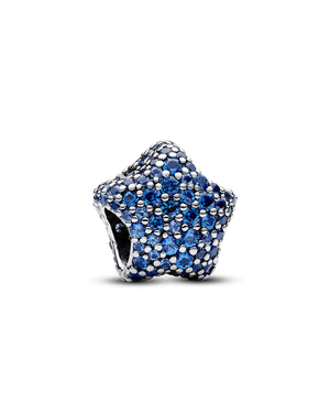 Charm della collezione Pandora Moments da donna a forma di stella impreziosita da un pavé di cristalli blu 793026C01