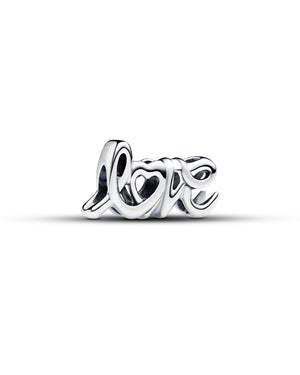 Charm da donna Pandora Moments in Argento Sterling 925 a forma di scritta "Love" con cuore 793055C00