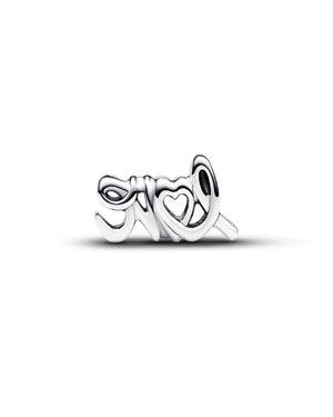 Charm da donna Pandora Moments in Argento Sterling 925 a forma di scritta "Love" con cuore 793055C00