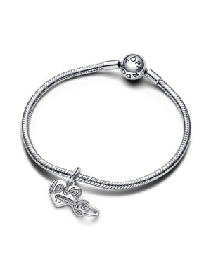 Charm da donna Pandora Moments in Argento Sterling 925 con due pendenti uno a forma di chiave e uno a cuore 793081C01